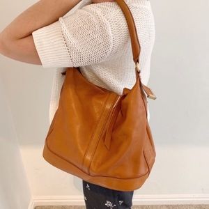 Foley & Corinna tan leather hobo shoulder bag tote